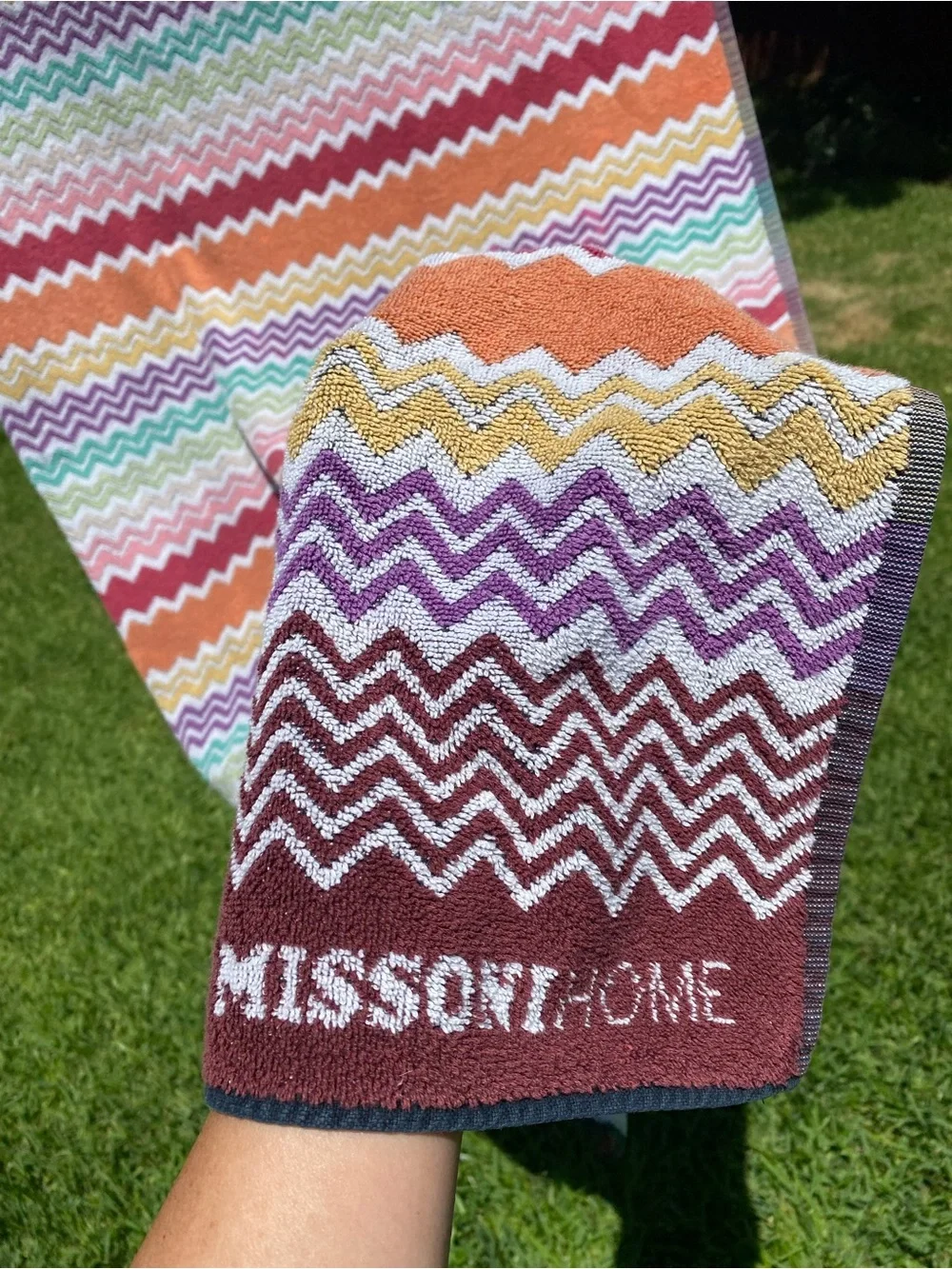 Missoni RUFUS Zigzag Towel - Orange, Pink, Purple, Yellow, Green, Burgundy